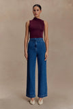 Hadleigh Sleeveless Slinky Top Burgundy