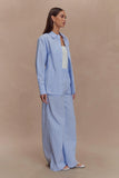 Hansen Wide Leg Pants Blue Pinstripe