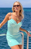 Honey Aqua Sequin Mini Dress
