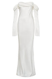 Giselle Off Shoulder Cowl Neck Maxi Dress White