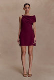 Daisie Chiffon Mini Dress Wine