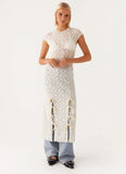 Gisele Lace Midi Dress Ivory