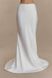 Clara Fishtail Maxi Skirt White