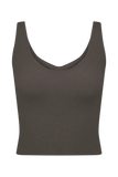 Natalya Ribbed Knit Cami Top Dark Chocolate