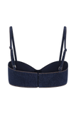 Belle Denim Cropped Bralette Indigo Blue