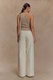 Leone One Shoulder Metallic Knit Top Gold