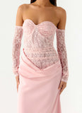Kaina Off Shoulder Maxi Dress Pink