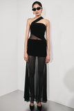 Vashti Cut Out Mesh Maxi Dress Black