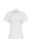 Selma Short Sleeve Linen Shirt White