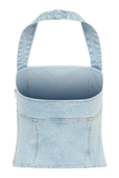 Dayna Denim Halter Top Light Blue