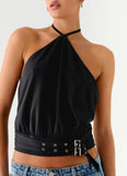 Mason Halter Neck Top Black