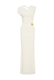 Kaida Slinky Maxi Dress With Hardware Ivory