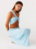 Cindelle One Shoulder Maxi Dress Turquoise