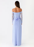 Burke Off Shoulder Maxi Dress Blue