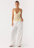 Non Stop Halter Top Butter Yellow