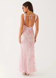 Moorey High Neck Maxi Dress Pink