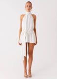 Diablo Backless Mini Dress White