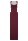 Angelique Beaded Crepe Maxi Dress Wine