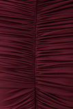 Linh Slinky High Neck Gathered Top Mahogany