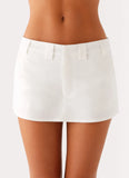 On Trend Linen Mini Skort White
