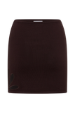 Brock Knit Cut Out Mini Skirt Dark Chocolate
