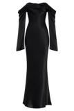 Giselle Off Shoulder Cowl Neck Maxi Dress Black