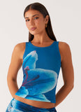 Edera Tank Turquoise Floral
