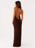Game Player Maxi Dress Chocolate