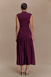 Romaine Bandage Knit Midi Skirt Wine