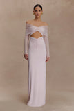 Rafaella Slinky And Mesh Maxi Dress Pale Pink