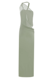 Edwina Knotted Mesh Maxi Dress Sage
