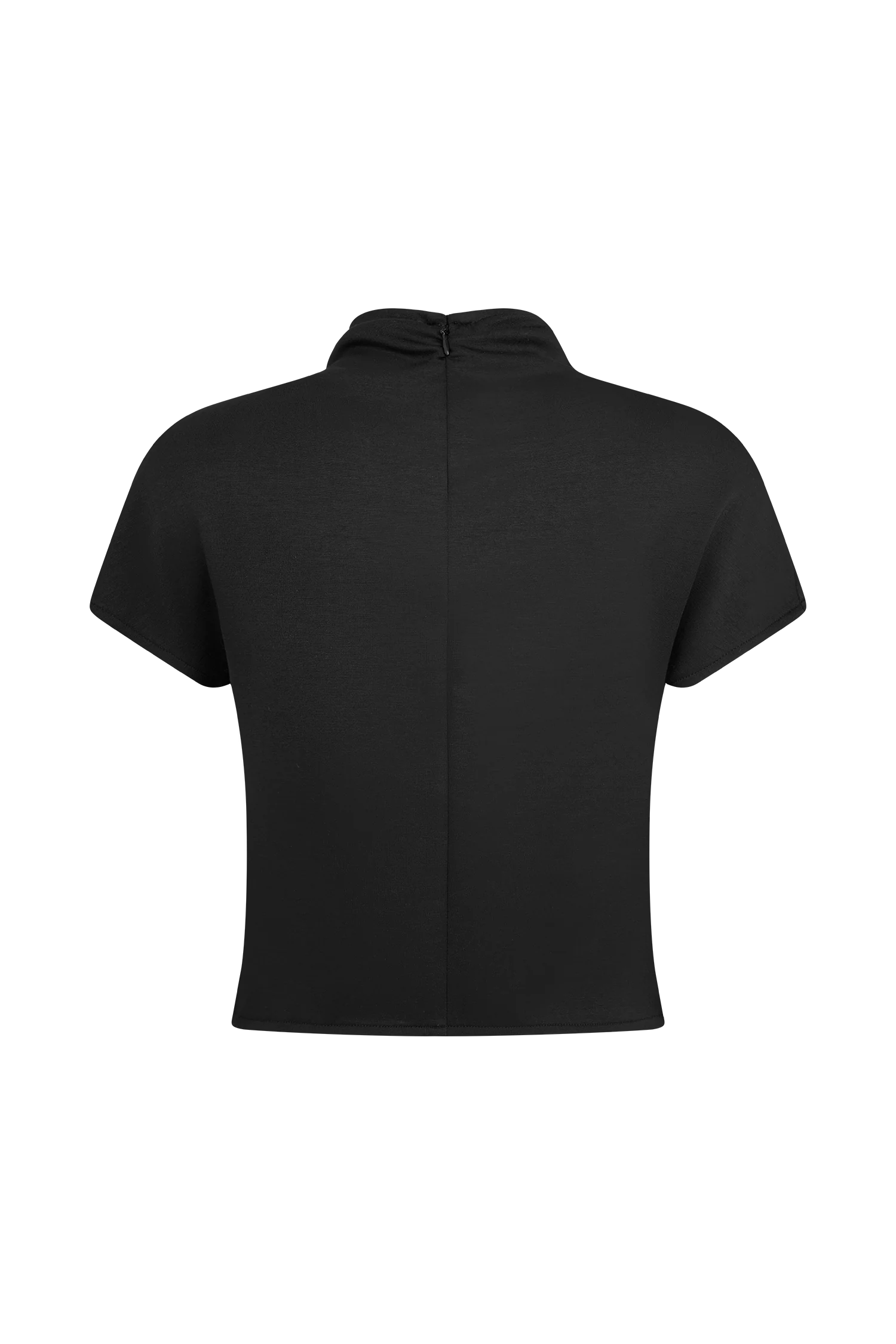 Eris High Neck Scuba Jersey Top Black