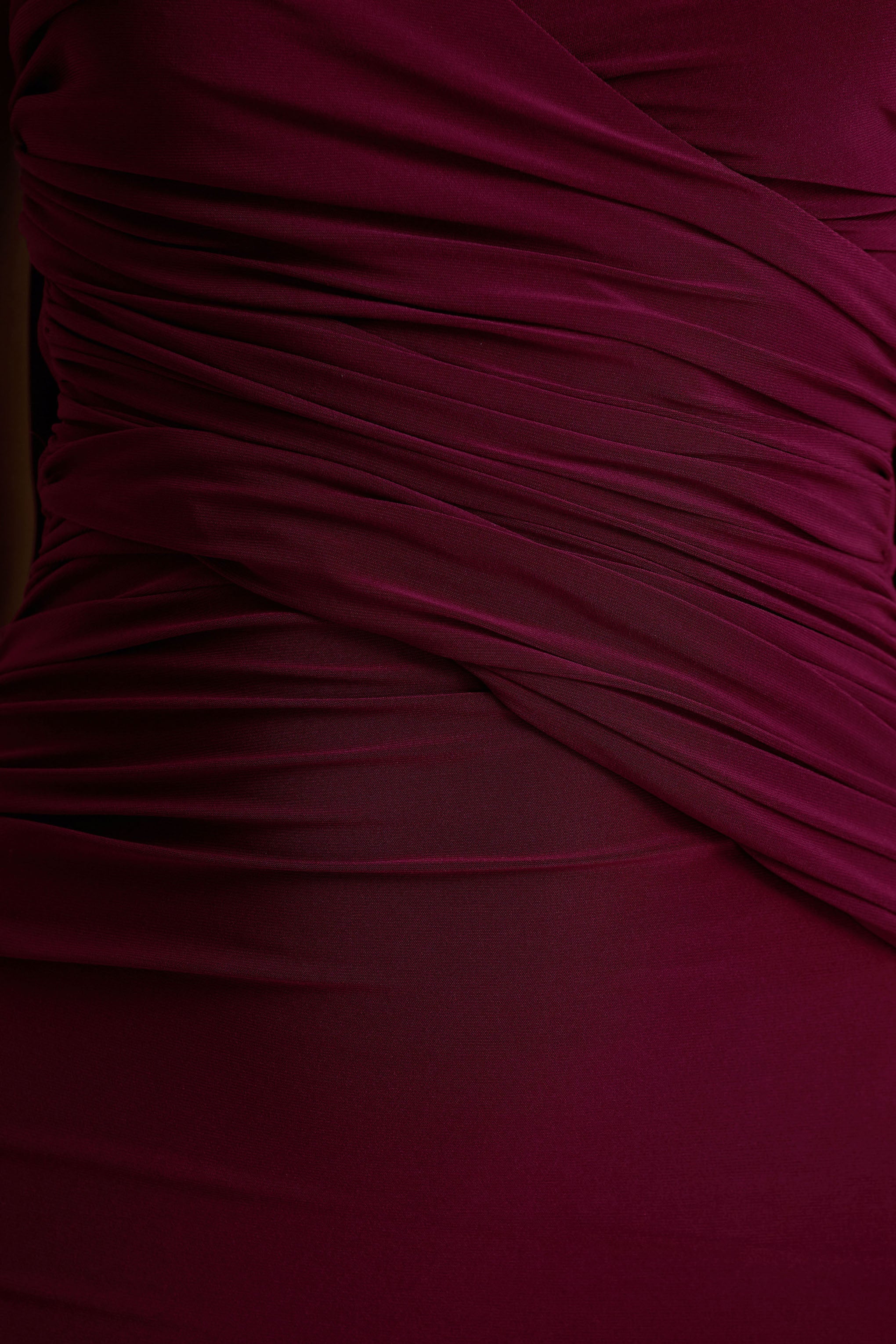 Leila Burgundy Sweetheart Maxi Dress With Scarf