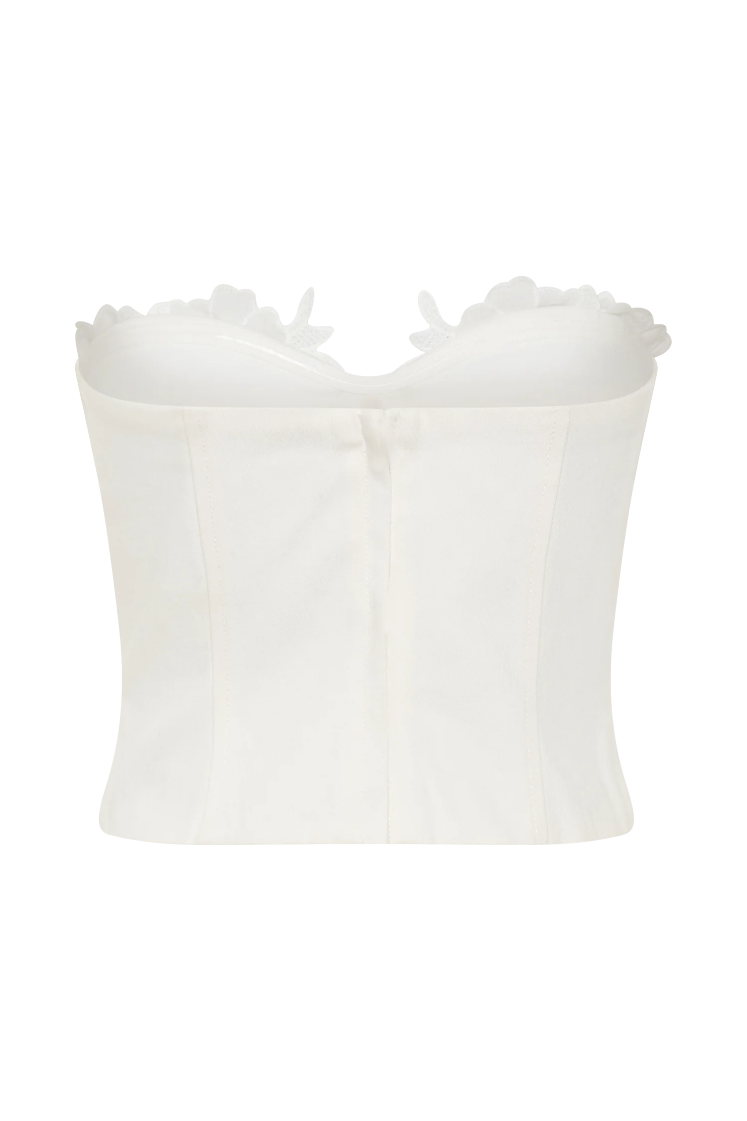 Melany Applique Denim Bustier White