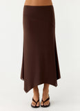 Kerrie Hanky Midi Skirt Chocolate