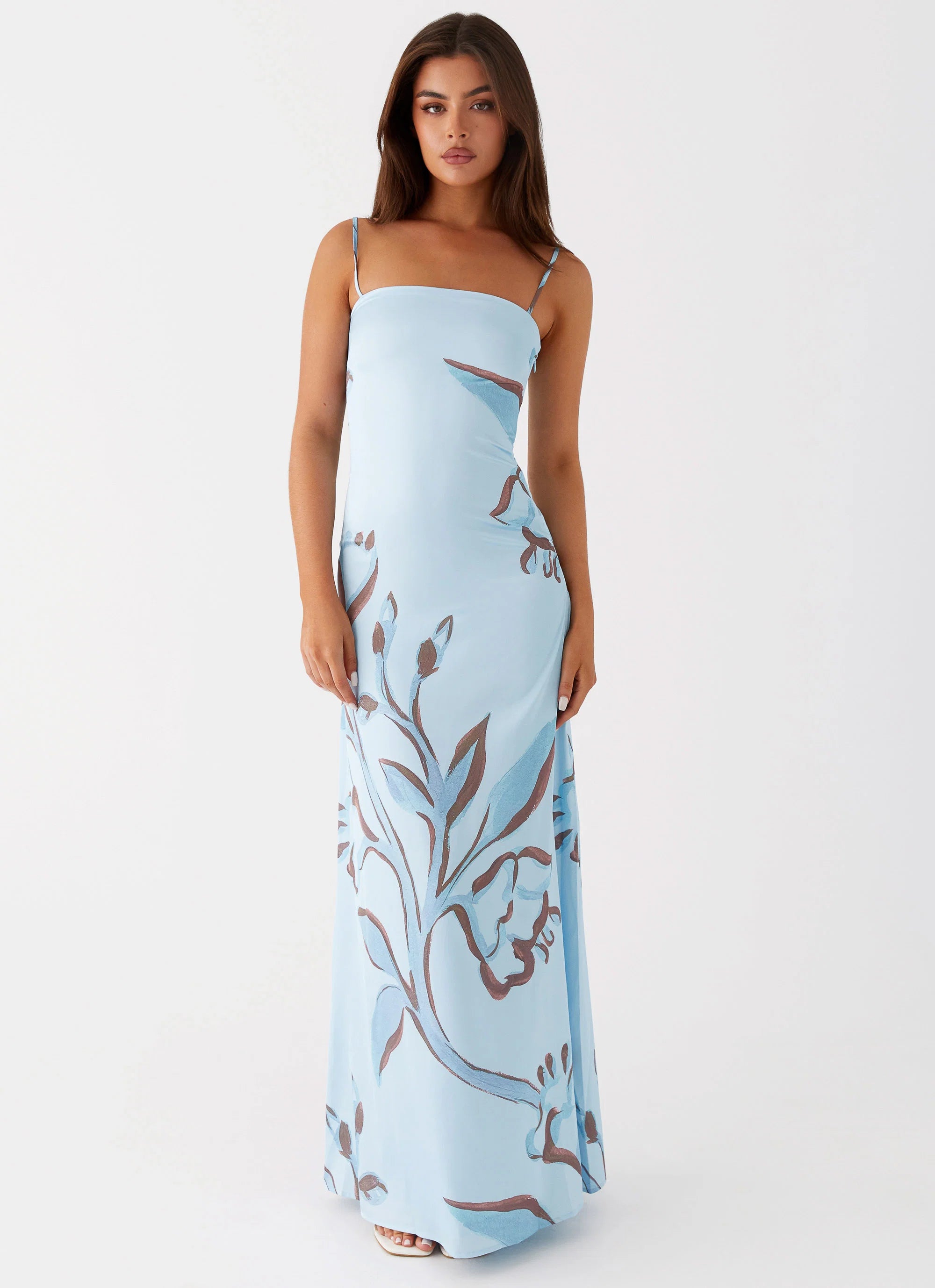 Aster Bloom Maxi Dress Blue Floral