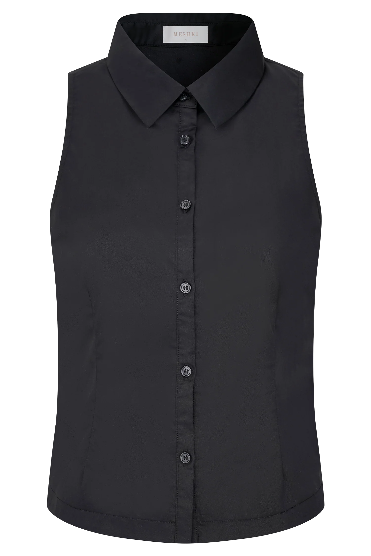 Selene Sleeveless Halter Shirt Black