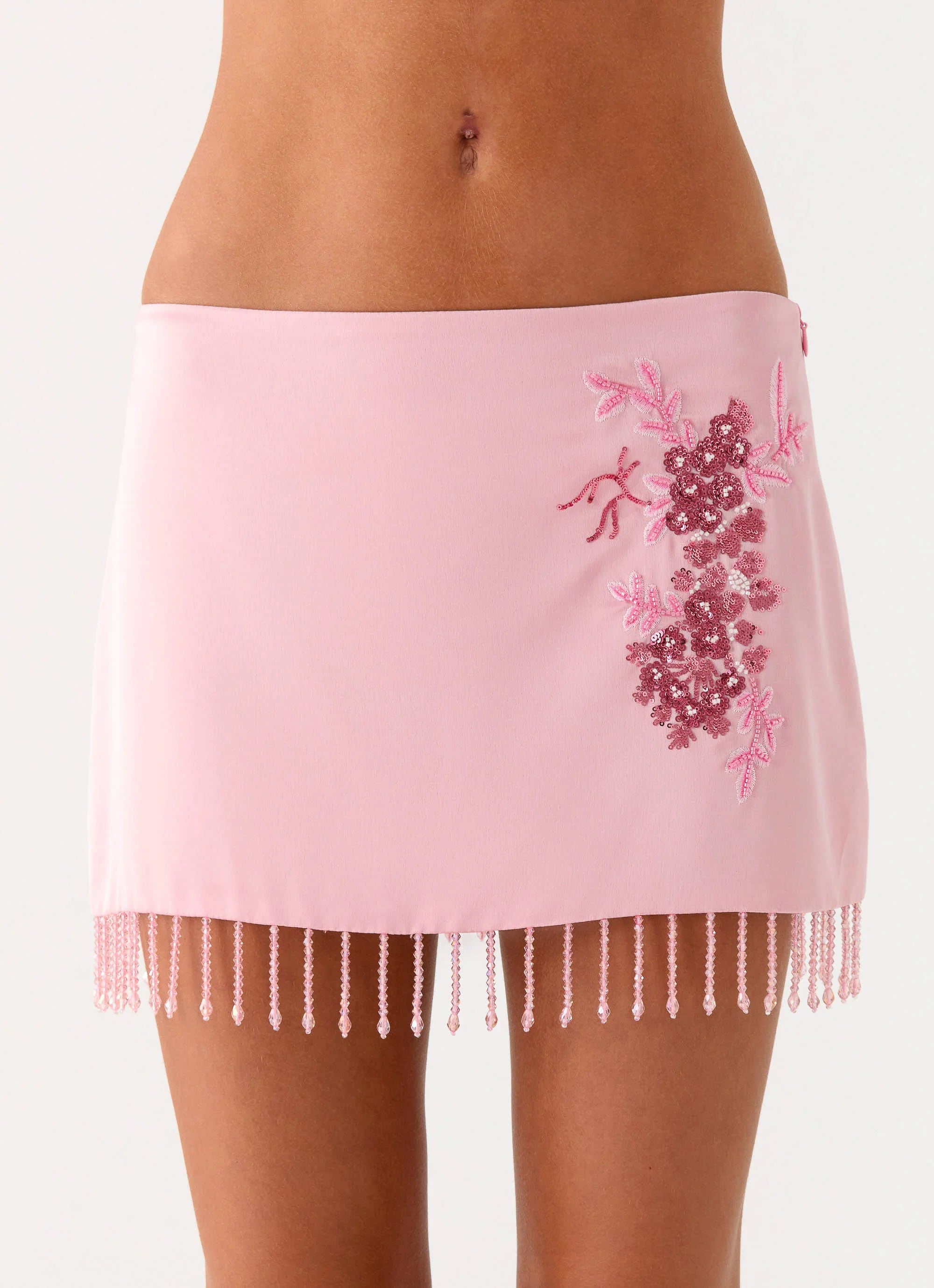Heavenward Wrap Mini Skirt Pink
