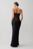 Sabrina Silk Blend Maxi Skirt Black