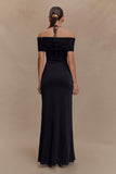 Bernadina Mesh And Slinky Halter Maxi Dress Black