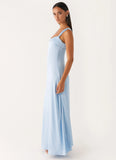 Odette Satin Maxi Dress Blue