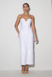 Maisie Strapless Sequin Midi Dress White