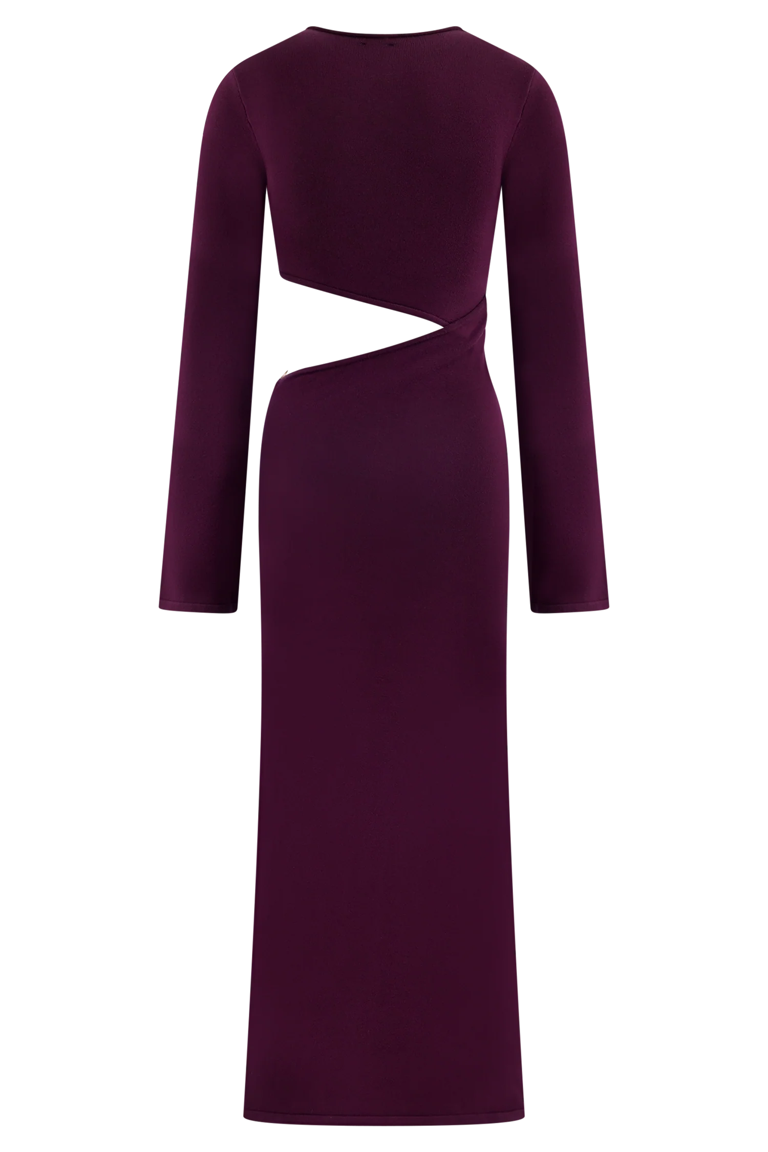 Azariah Long Sleeve Knit Midi Dress Plum