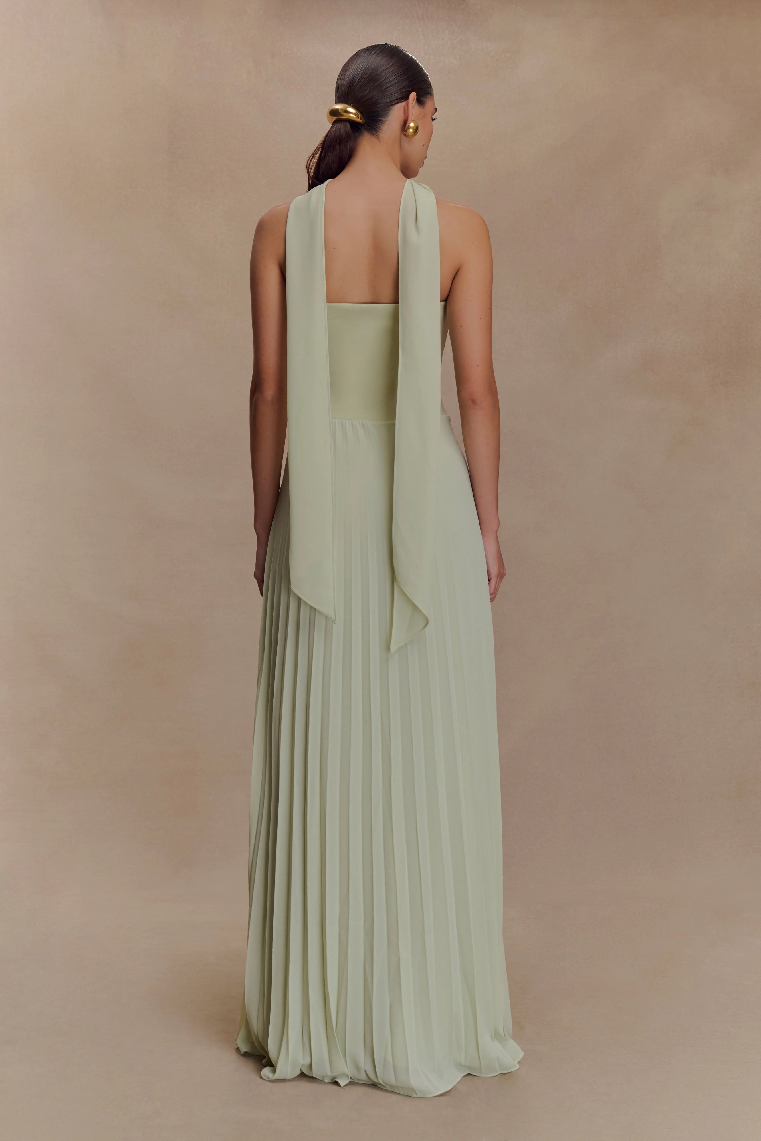 Caira Chiffon Scarf Maxi Dress Sage