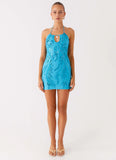 Bebe Beaded Mini Dress Royal Blue