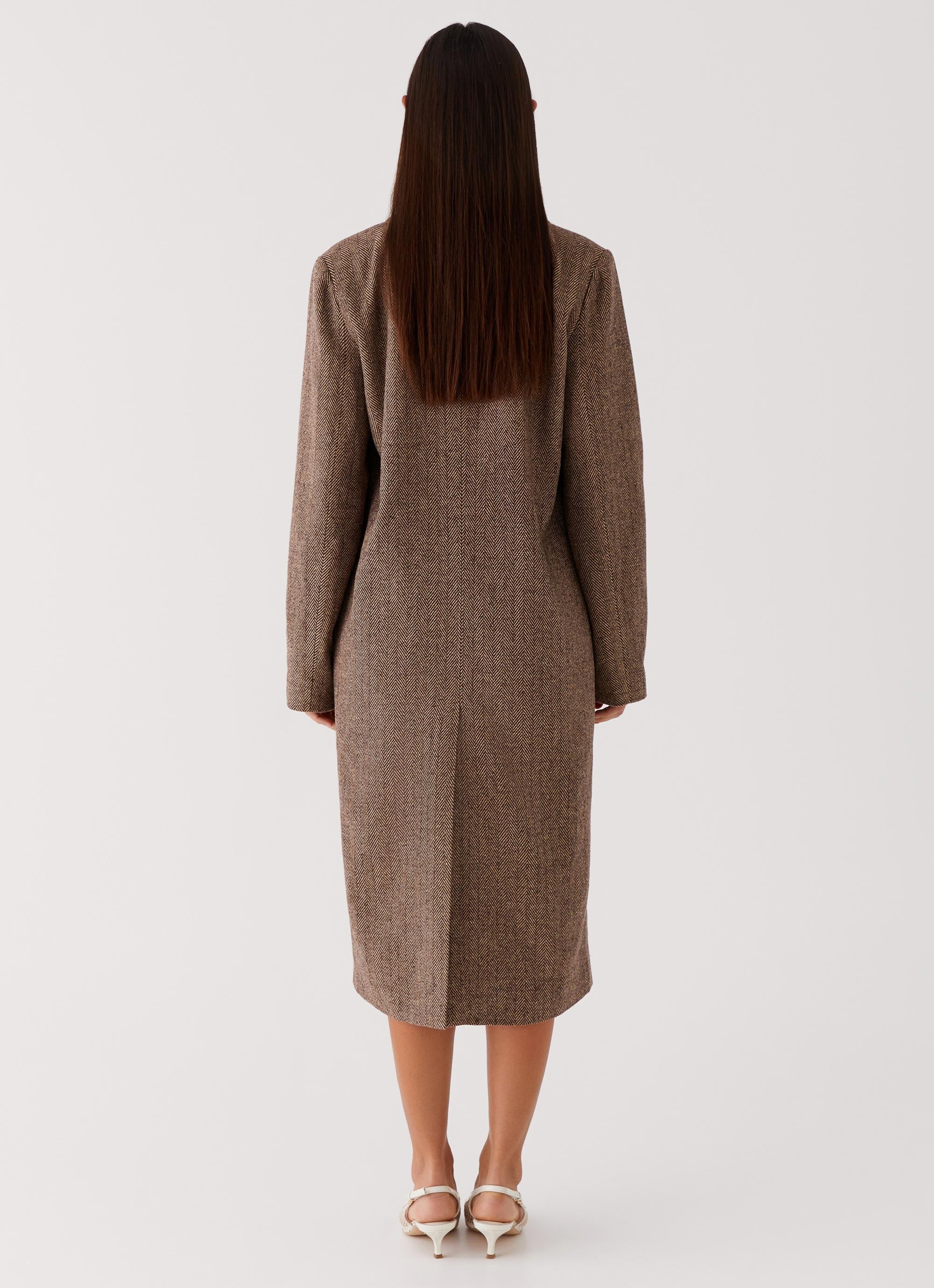 Since Way Back Longline Coat Brown