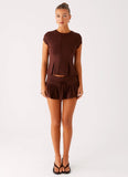 Landon Mini Skort Chocolate