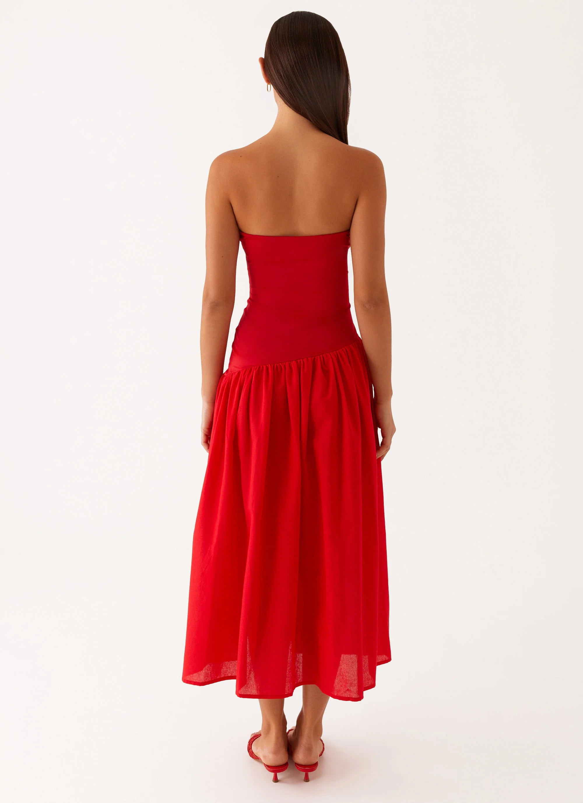 Domino Effect Midi Dress Red
