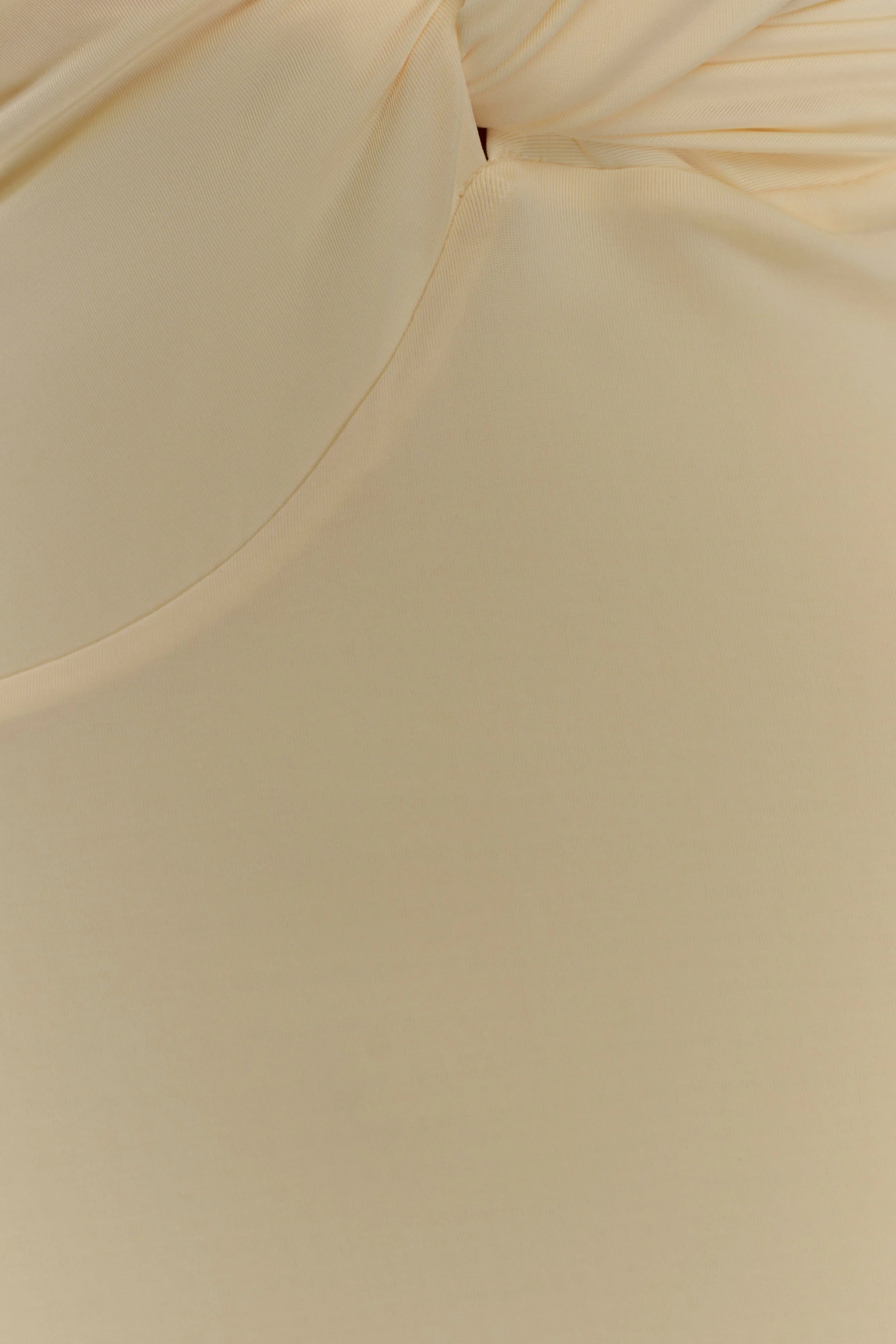 Stella Draped Slinky Maxi Dress Pale Lemon