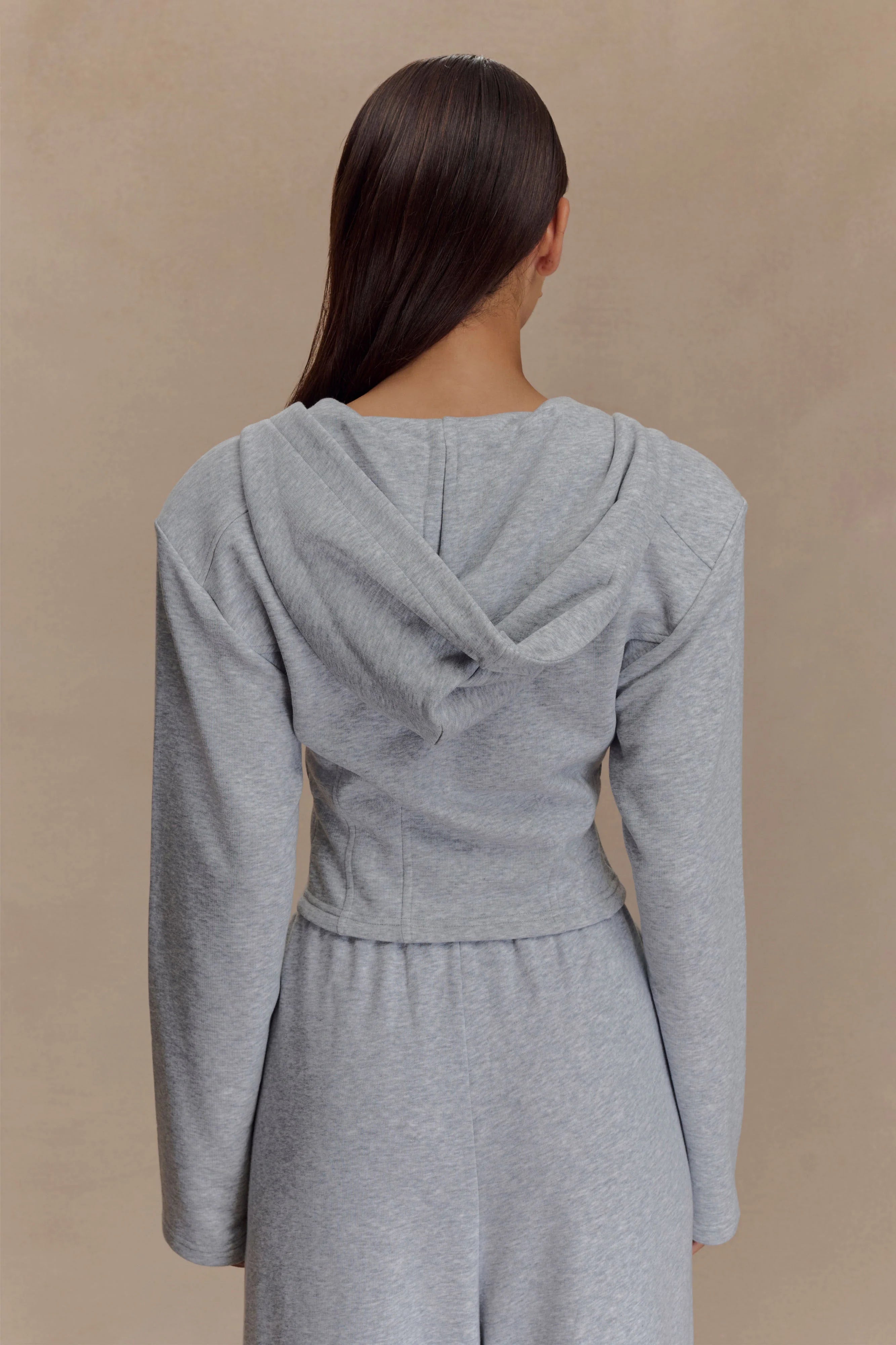Quinn Zip Up Hoodie Light Grey Marle